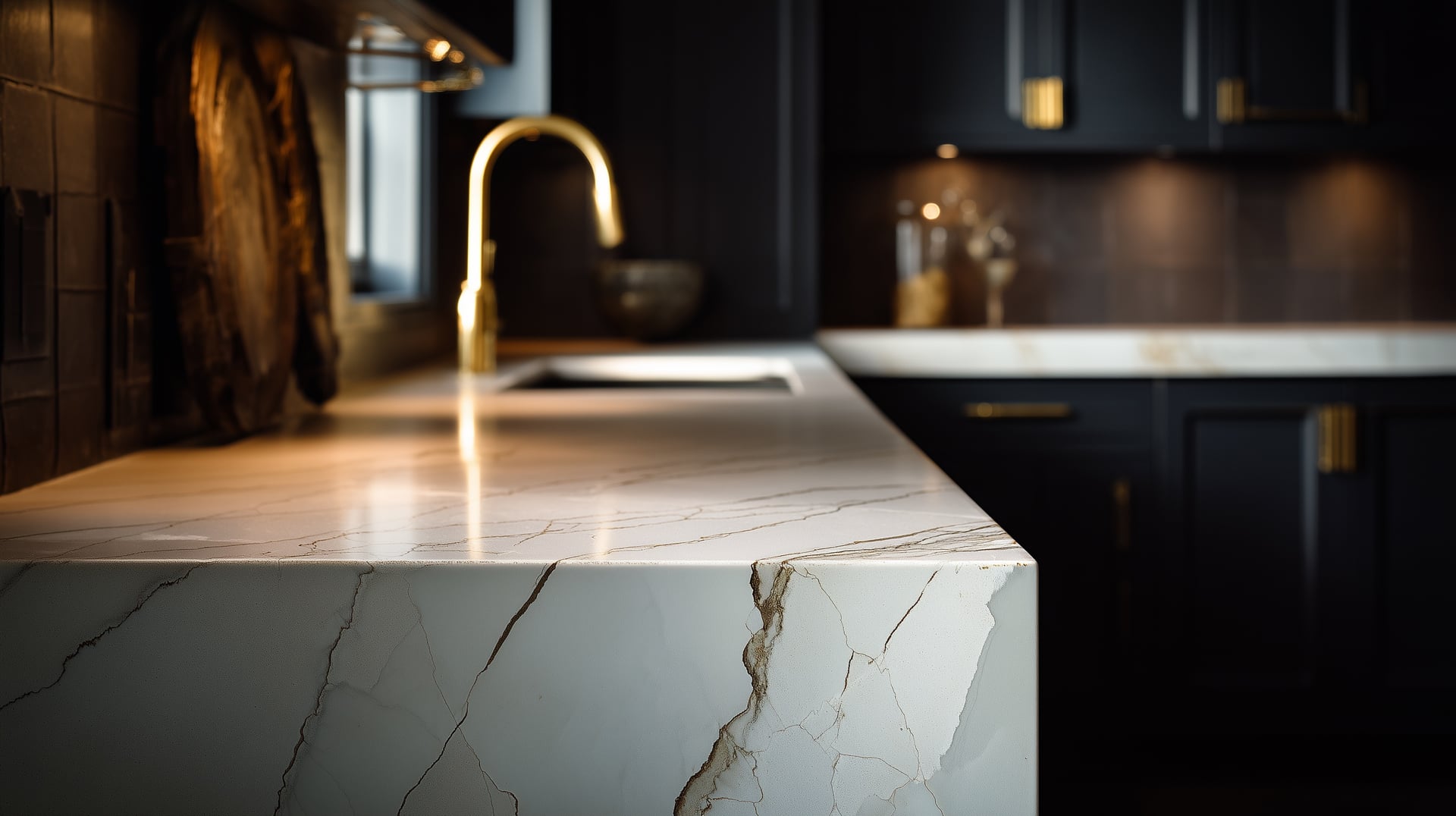 Quartz countertop surface