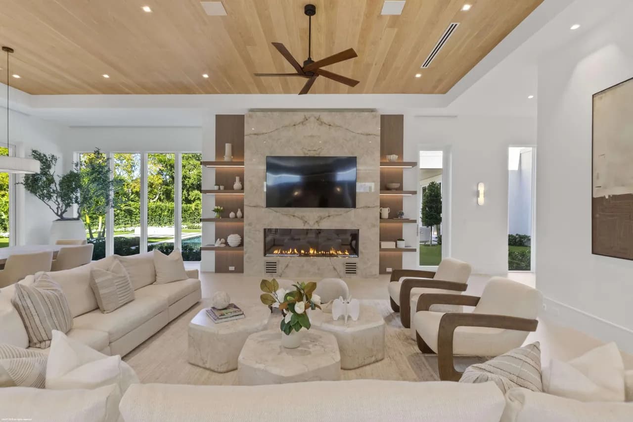 Marble fireplace surround near Highland Beach